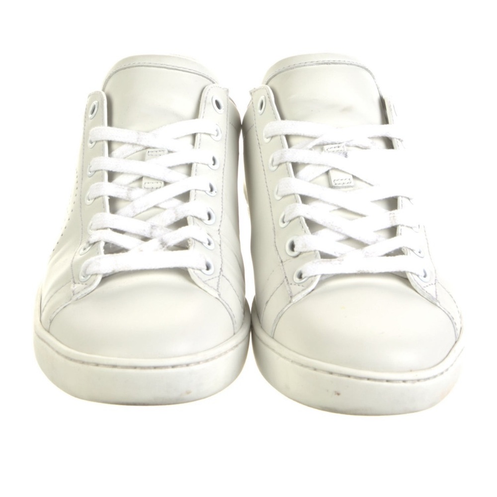 Gucci White Gray Sneakers Minimalist Designer 8.5 38.5 9 G logo tennis shoes - Picture 3 of 8
